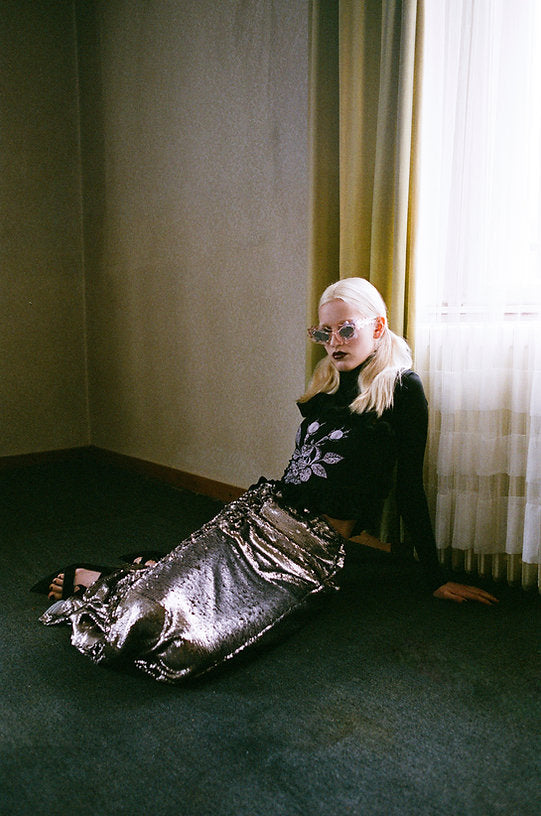 Baby Pink Silver Spike Sunglasses