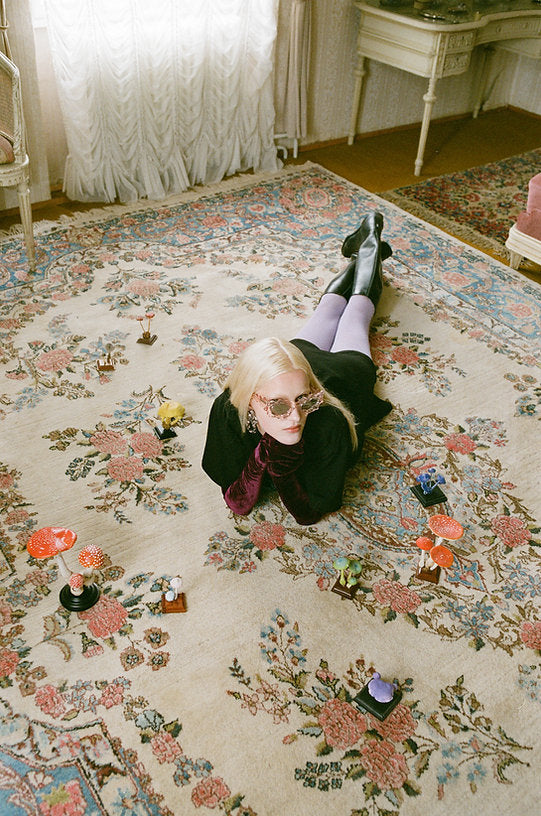 Baby Pink Silver Spike Sunglasses