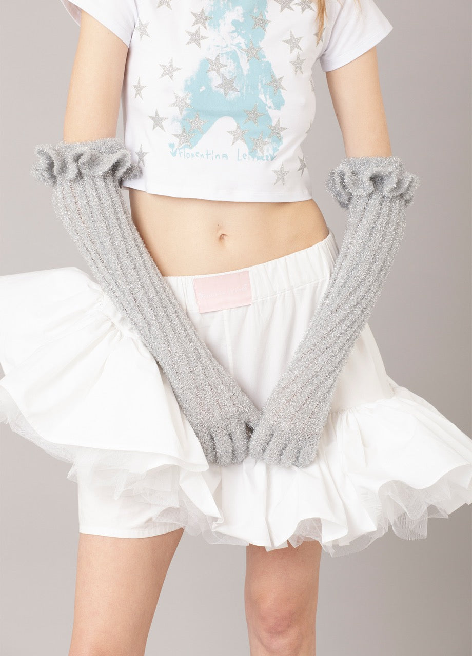 Glora Knitted Ruffle Gloves