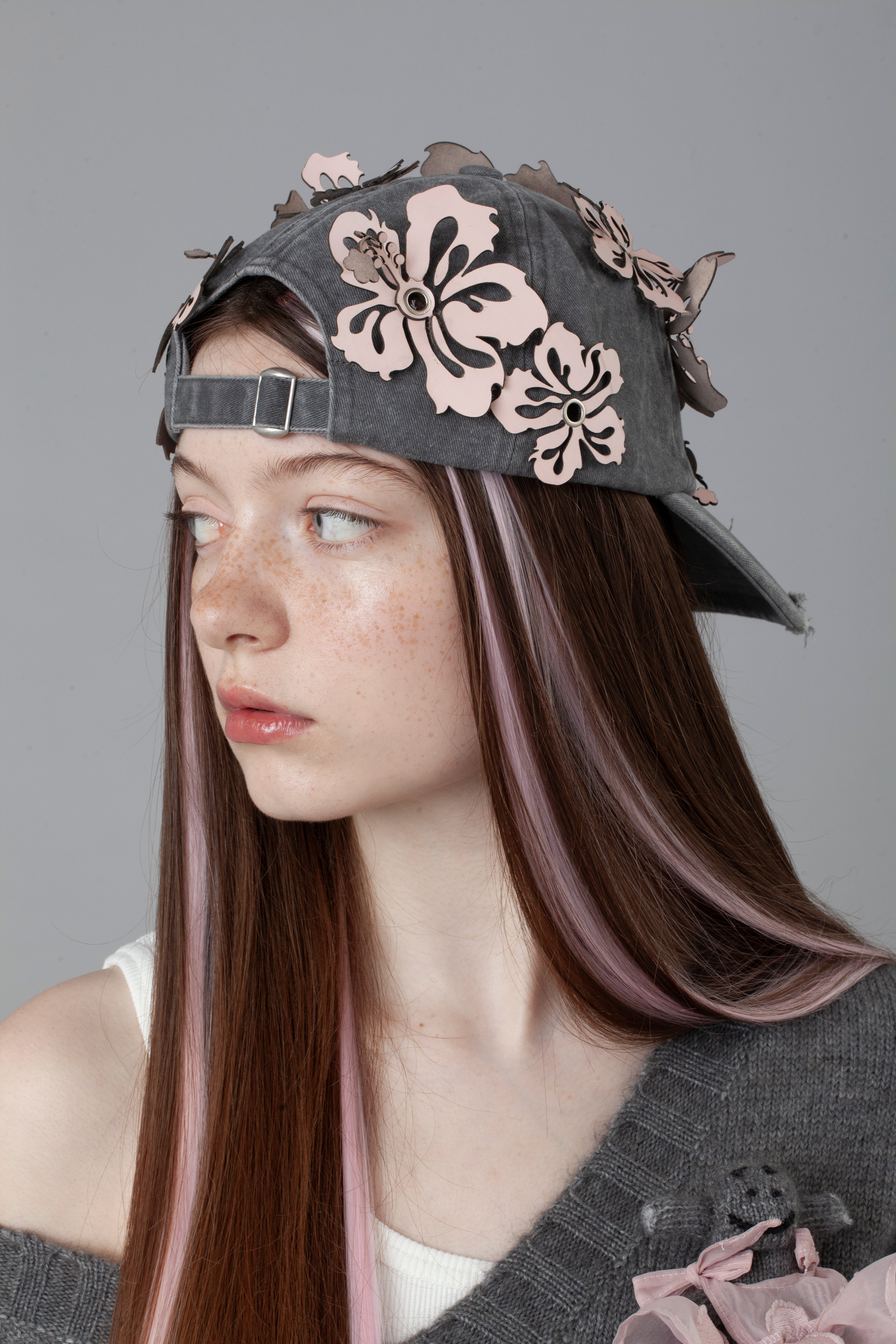 Hannah Flower Cap Pink