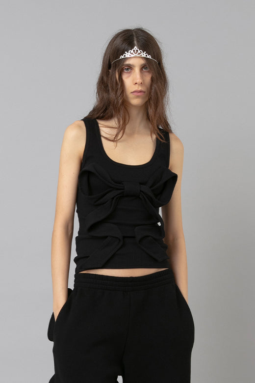 Tatiana Bow Tank Top Black