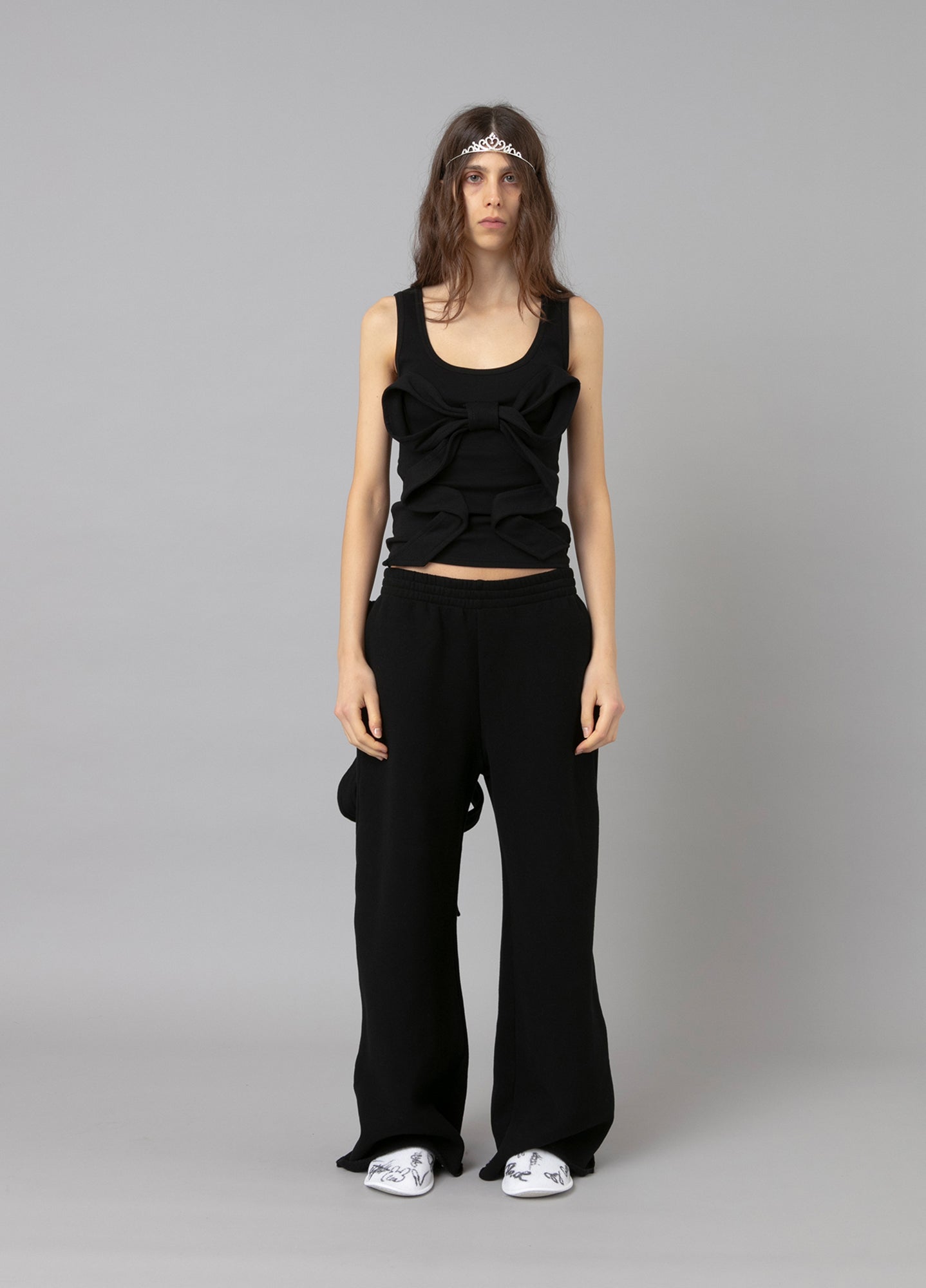 Tatiana Bow Tank Top Black