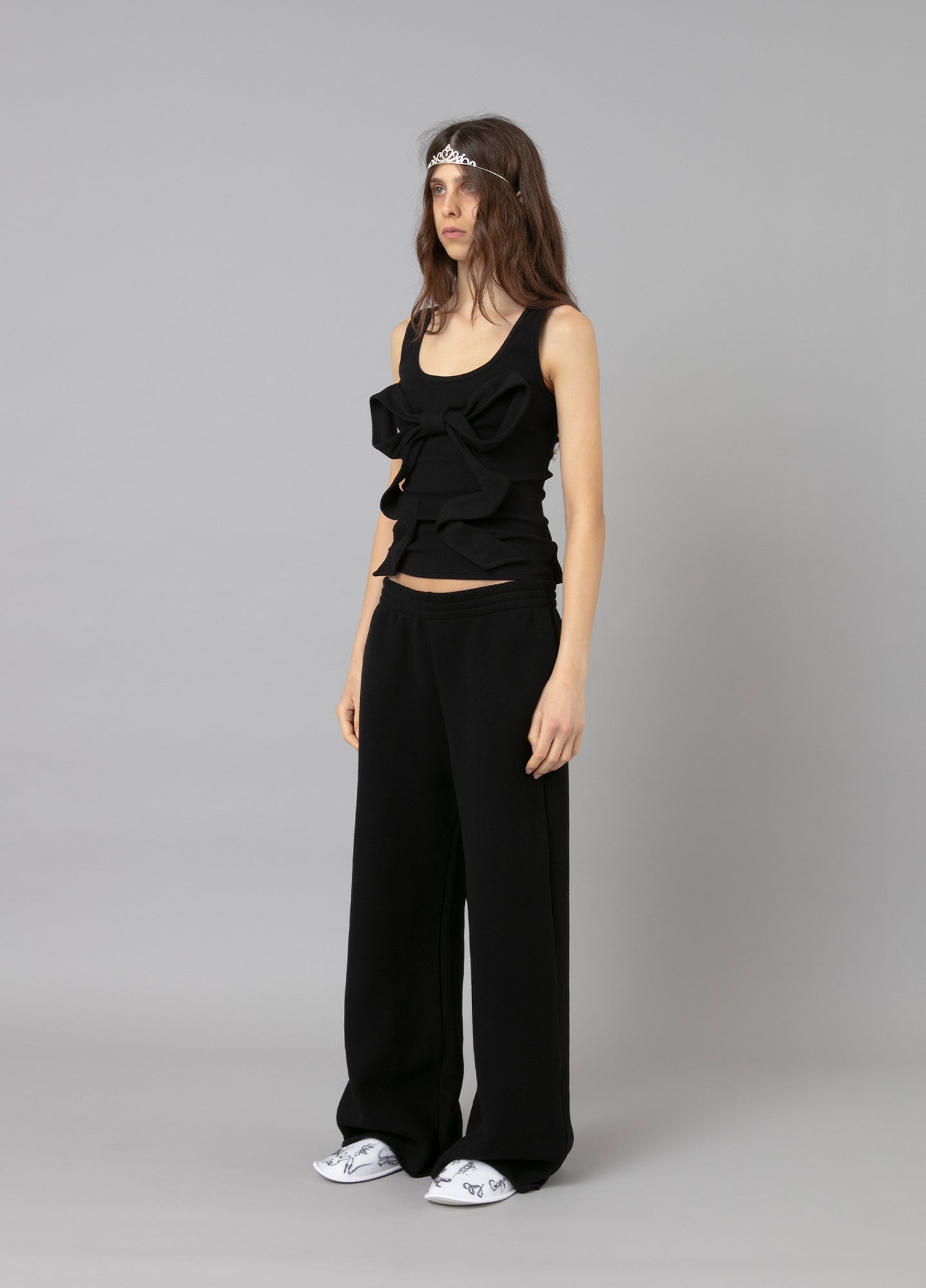 Tatiana Bow Tank Top Black