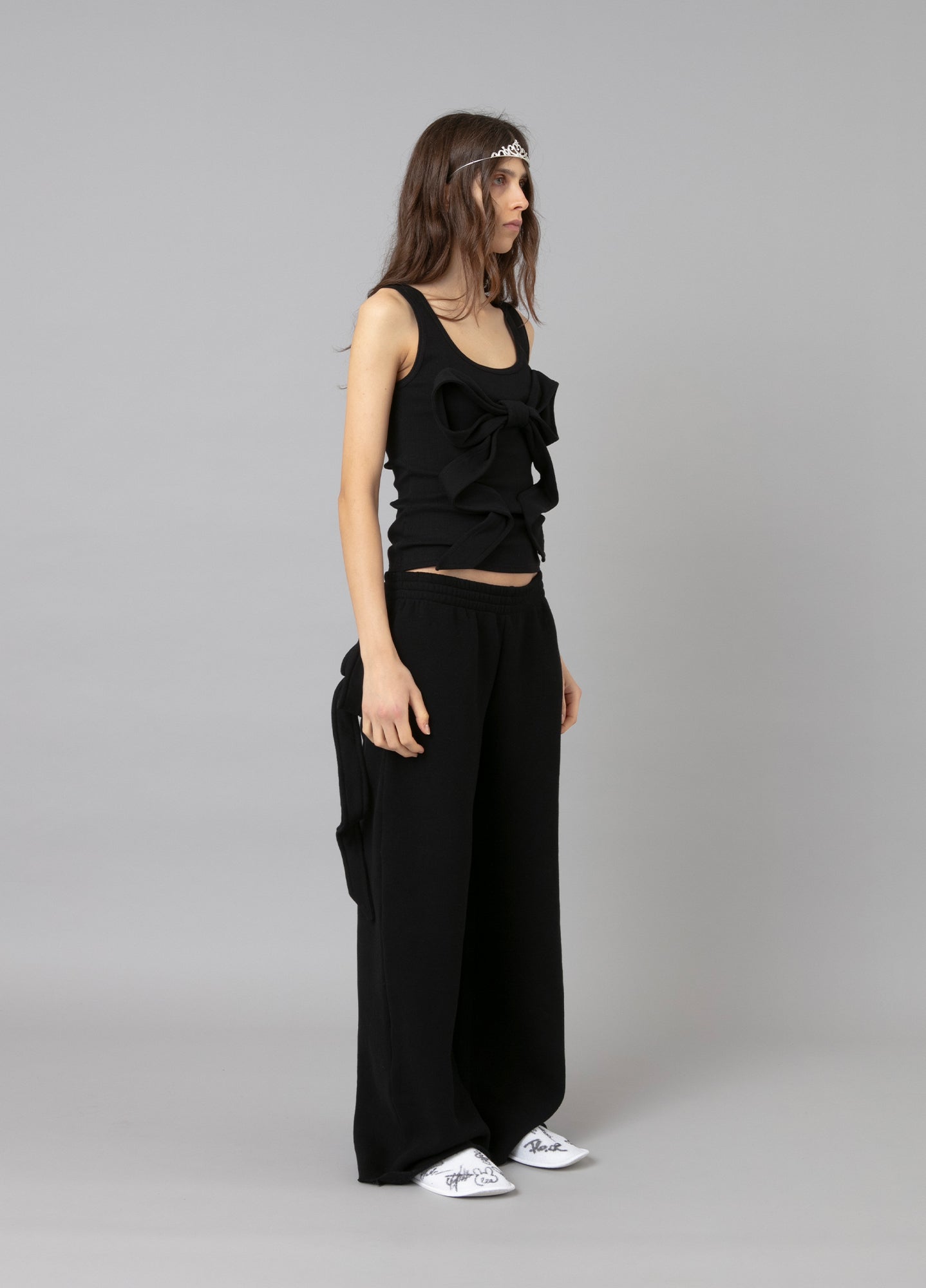 Tatiana Bow Tank Top Black