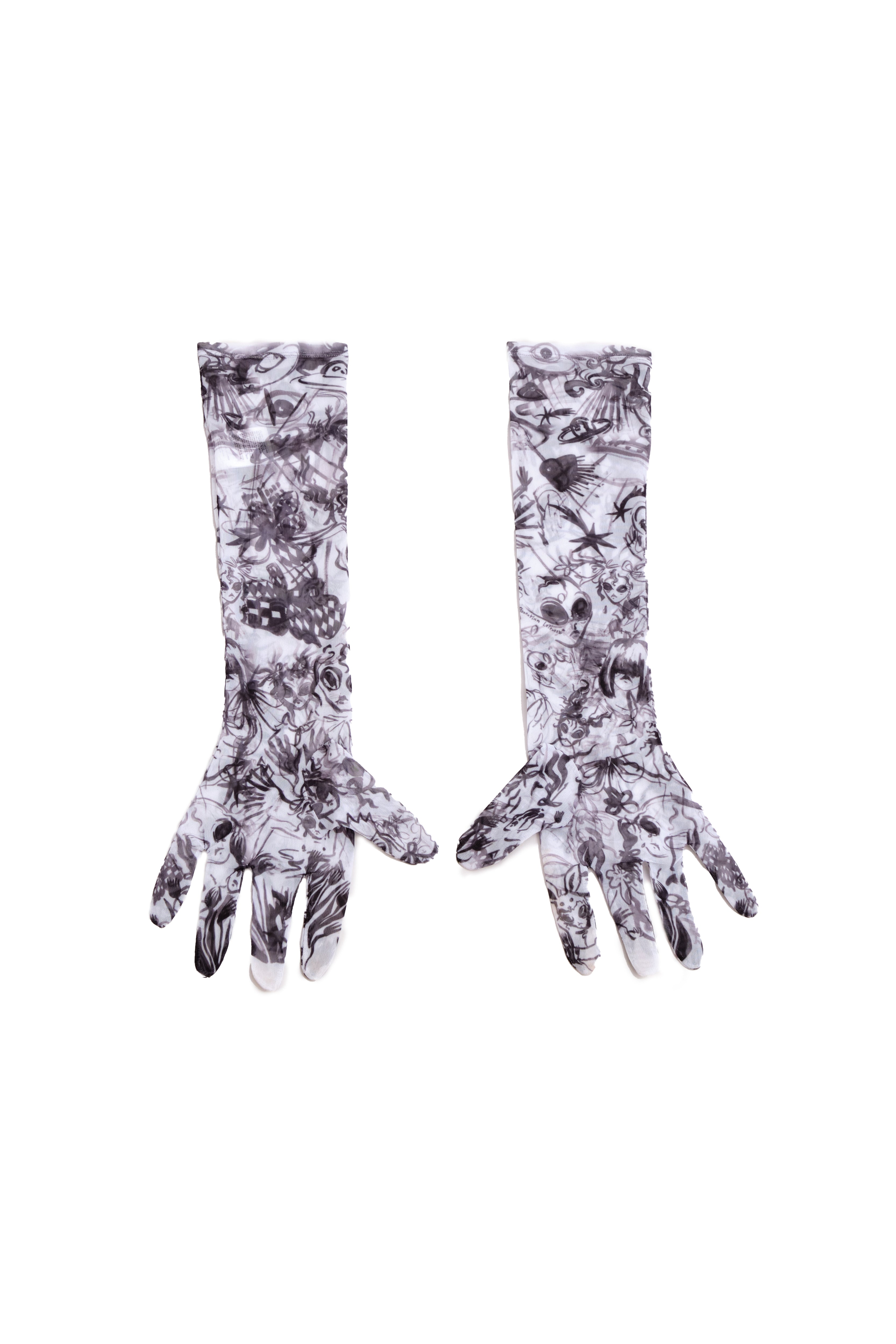 Glora Gloves white sketchbook print