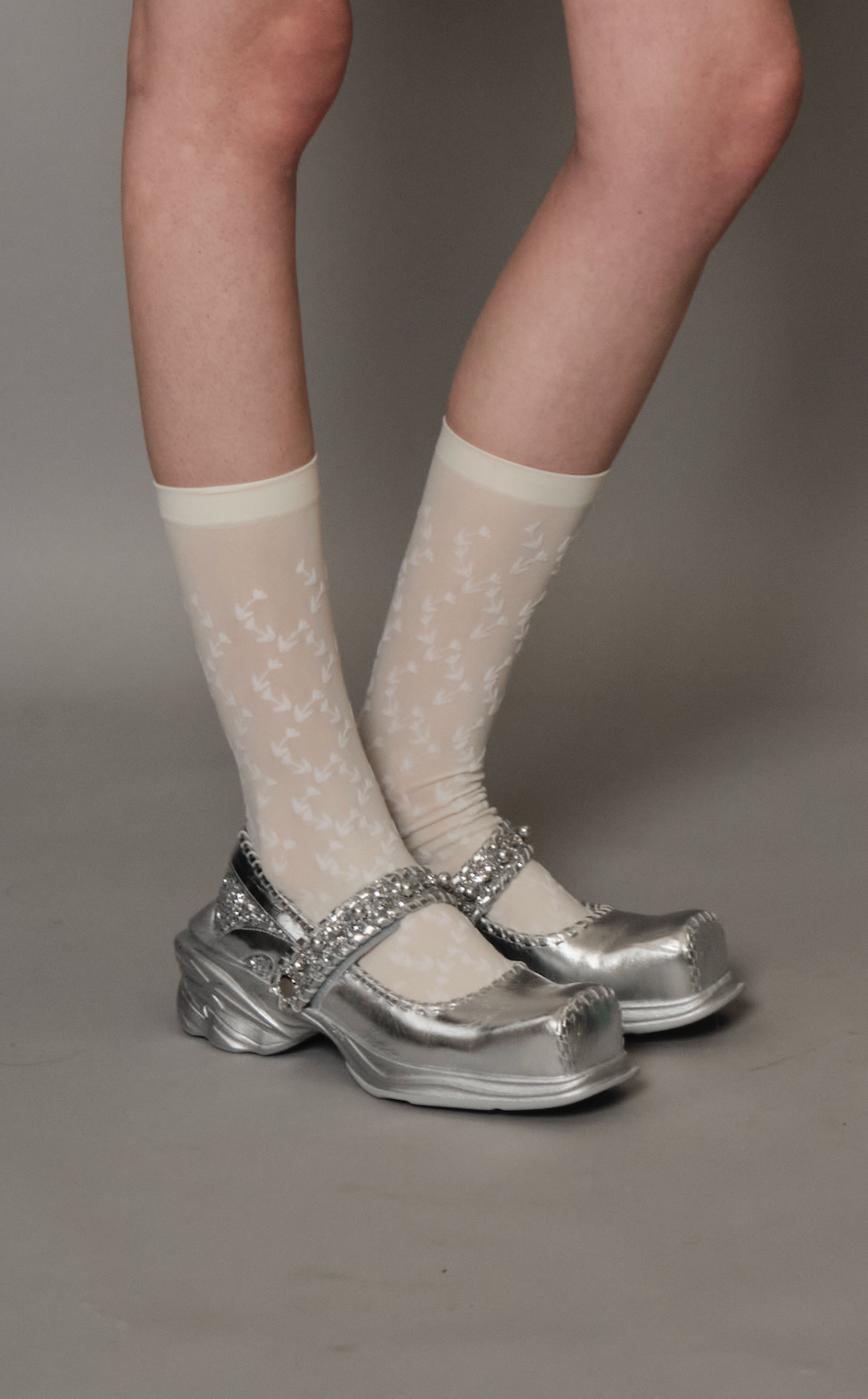 Ballerina Sneaker Shoes Silver