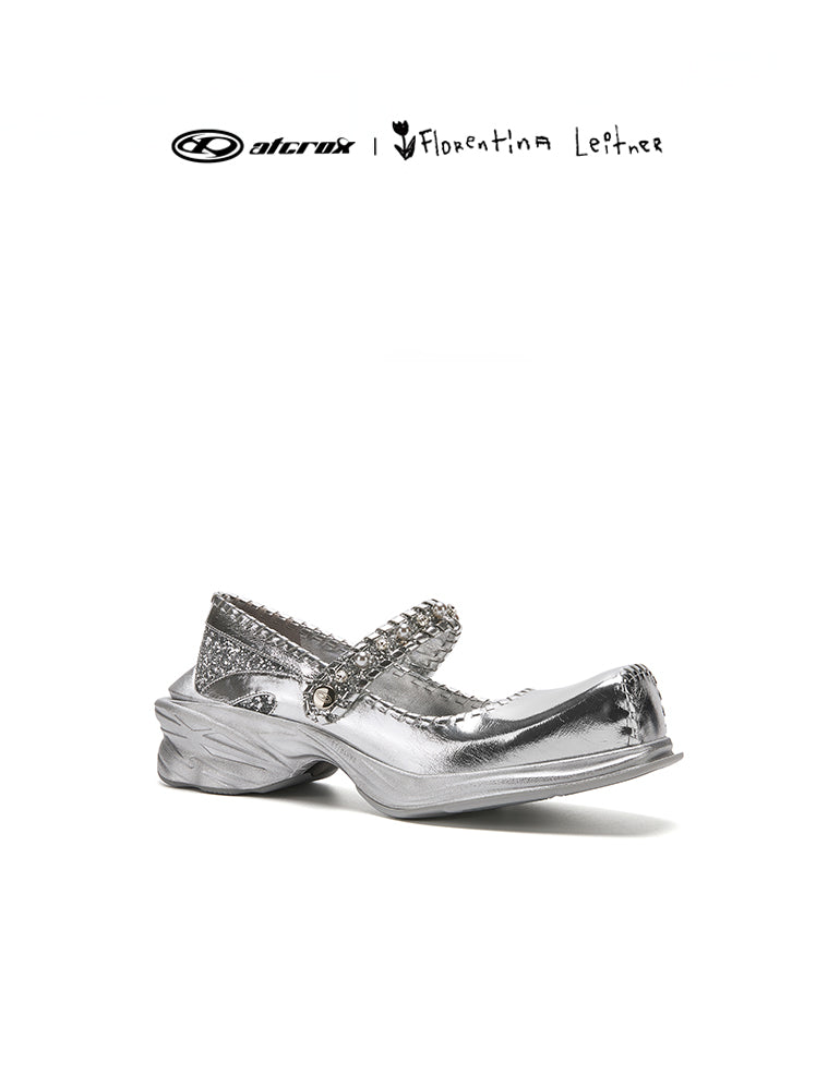 Ballerina Sneaker Shoes Silver