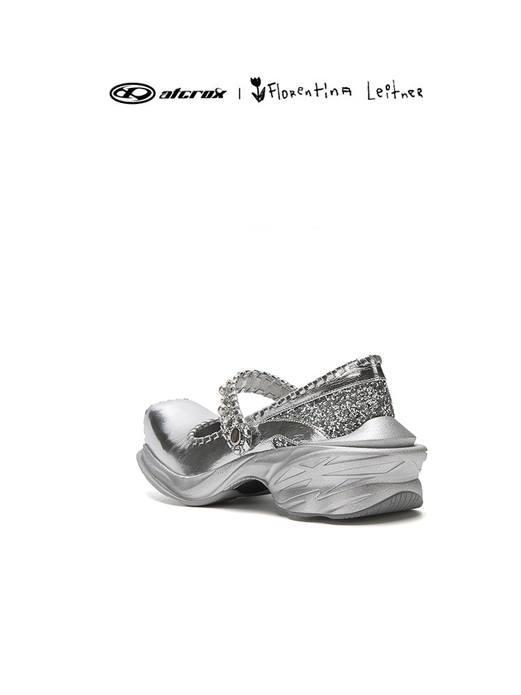 Ballerina Sneaker Shoes Silver