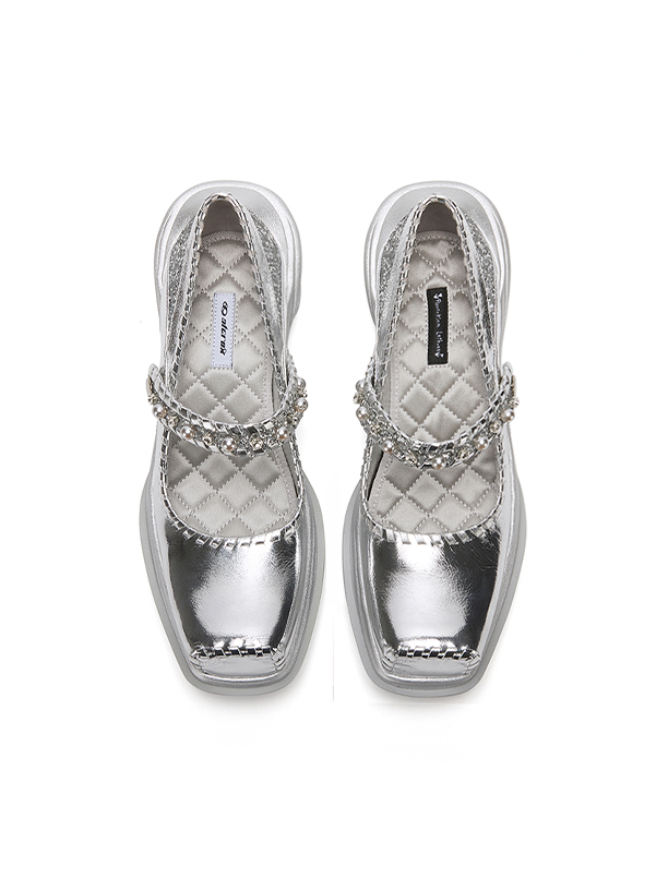 Ballerina Sneaker Shoes Silver